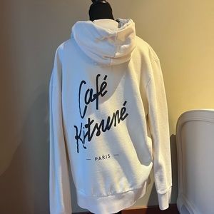 CAFÉ KITSUNÉ
Logo-Print Cotton-Jersey Hoodie